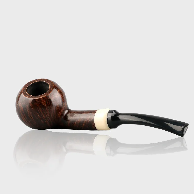 1pc New Natural Briar Wood Straight Wooden Tobacco Pipe Smoking Pipe Apple Pipe 9mm Filter Smoker Gift For Father Boyfriend Smok