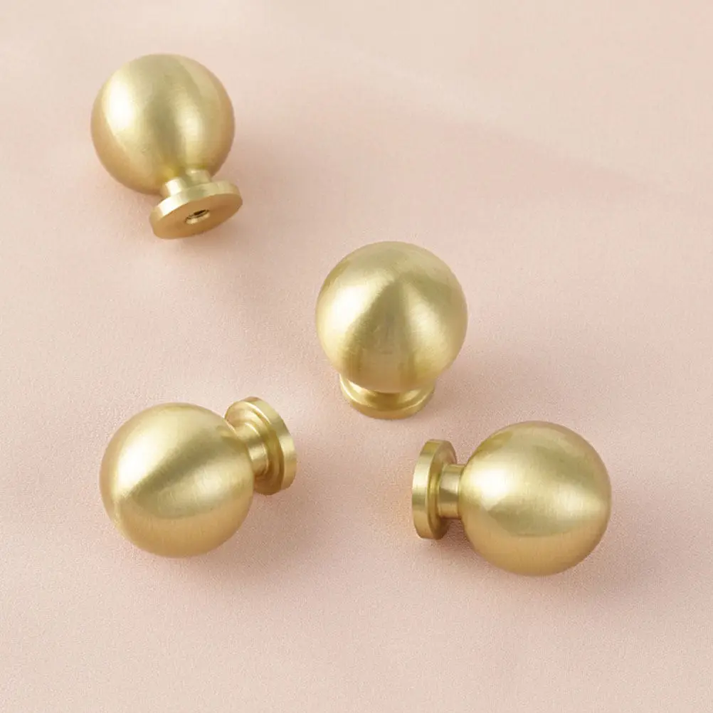2Pcs Brass Sphere Cabinet Knobs Chic Classical Drawer Handles for Dresser Cupboard Door Wardrobe Furniture Gold Metal Knobs