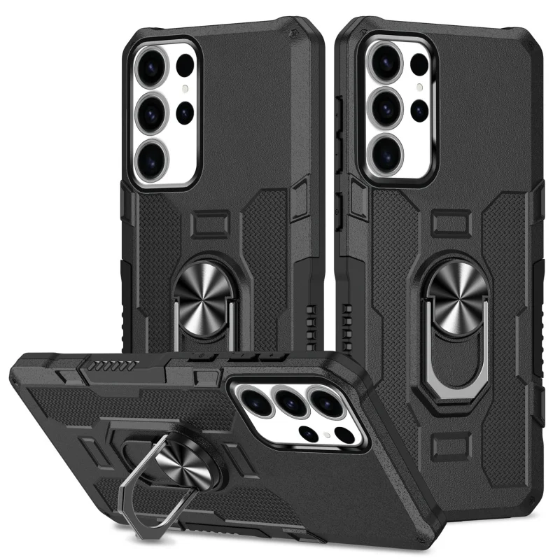 Funda magnética con anillo de Metal para Samsung Galaxy S24 Ultra S23 Plus S22 S21 S20 FE, cubierta de protección de lente de cámara