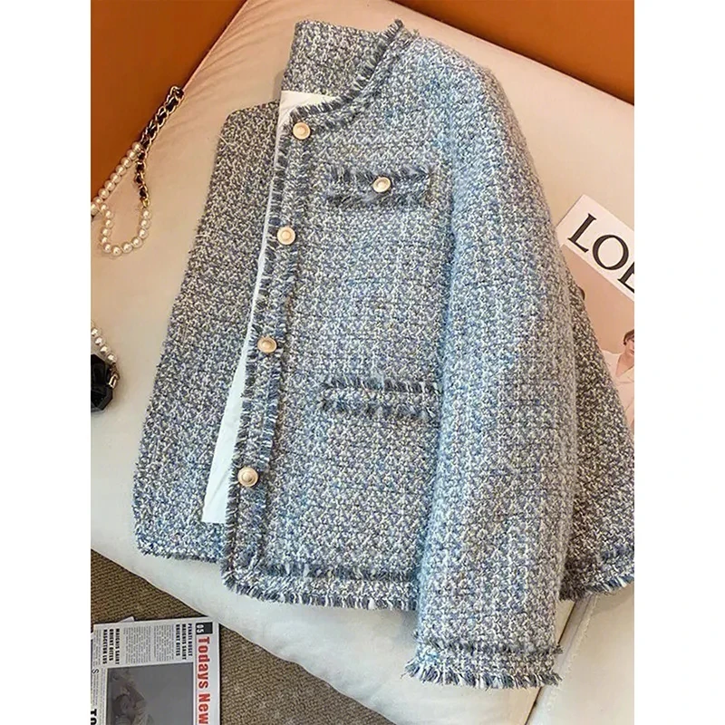 New Spring Autumn Small Fragrant Coat 2026 Elegant Loose Women's Short Coat  Temperament  Fashion Female Coarse Tweed Jacket