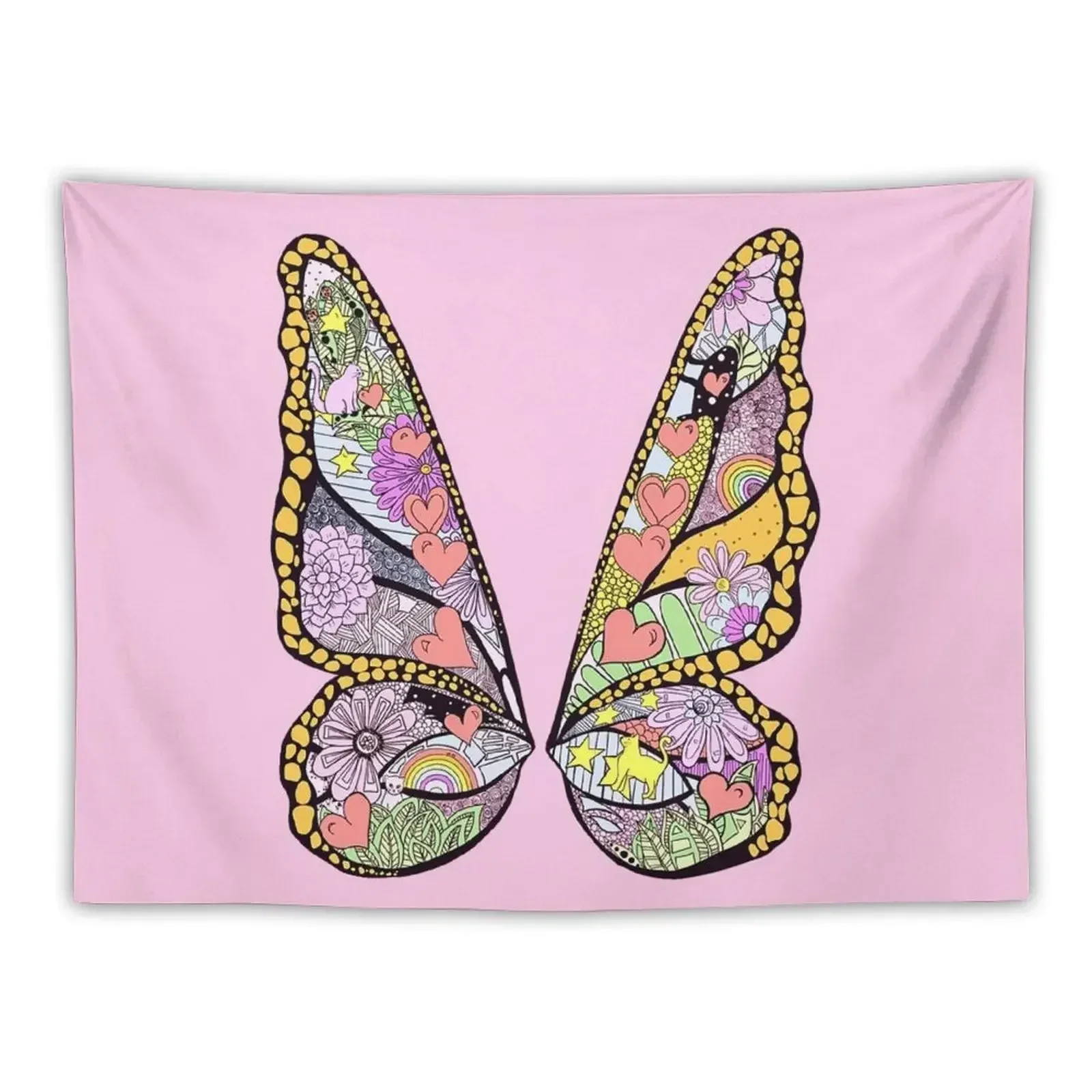 

Butterfly Mural 3 - XS Tapestry Wall Decoration Items Things To The Room Tapestry