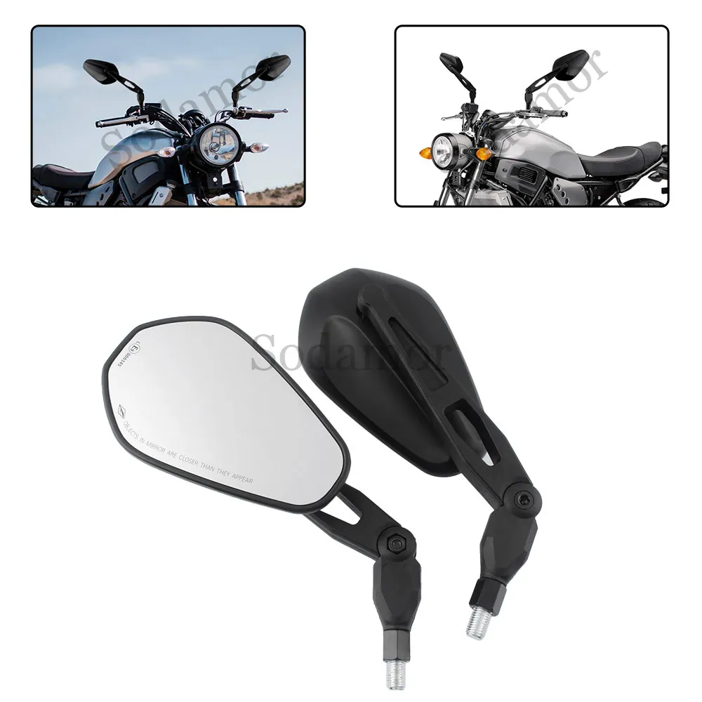 

1 Pair 10mm Universal Motorcycle Handlebar Rearview Mirrors Reflectors ABS Adjustable Side Mirrors For Motorcycles Scooters ATVs