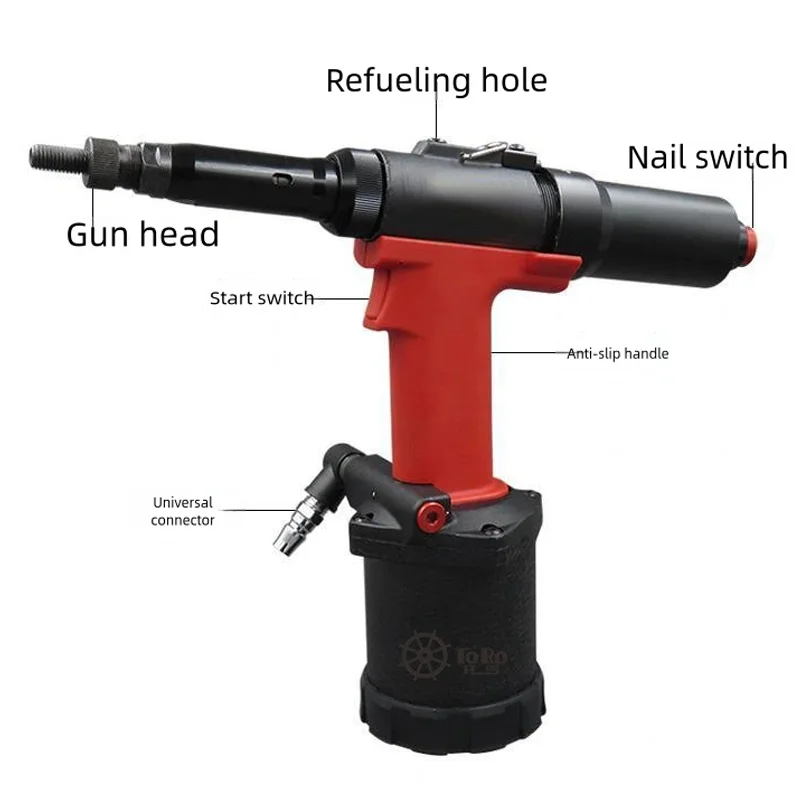 AhuHardware Pneumatic Rivet Nut Gun SN875A Rivet Cap Gun Automatic Stainless Steel Ram Gun Industrial-Grade Pneumatic Tool