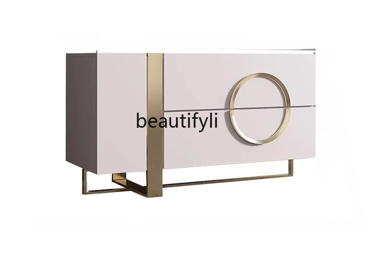 Light Luxury Hallway Stone Plate Shoe Cabinet Living Room Partition Locker Lobby High-End Home Decoration Side Cabinet