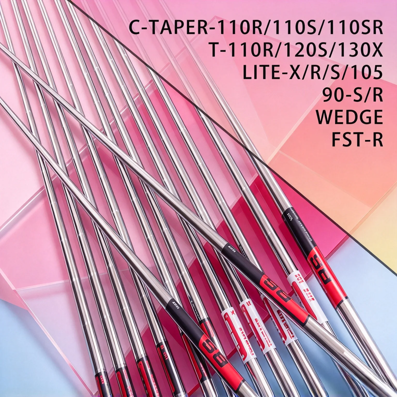 39inch Steel Golf Iron Shafts, 14 Different Styles Available, Lite t C-Taper 90 Wedge Fst Multiple Specifications, 0.370 Tip Interface, Lightweight and Customizable, Enhances Hitting Control and Feel, Golf Equipment Upgrade, High-End Gifts for Various Occasions