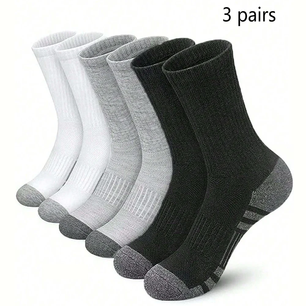 

3 Pairs Men's Outdoor Gym Socks High Quality Comfortable Soft Ground-Gripping Football Large Size New Style