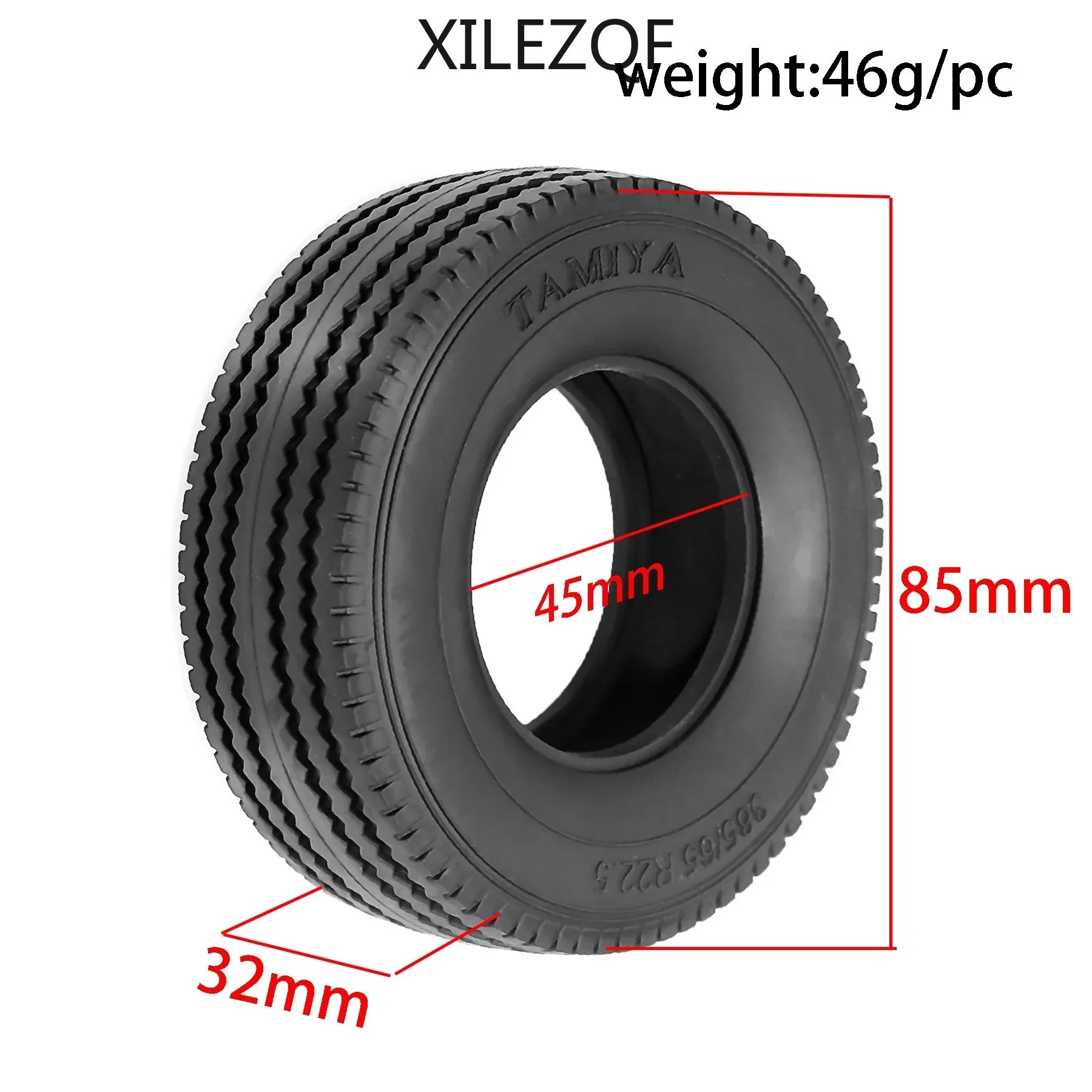1/14 Scale Truck Tires - High Grip Rubber Tyre for Tamiya Trailer & RC Trucks DIY Upgrade Parts Realistic Model Car Accessories