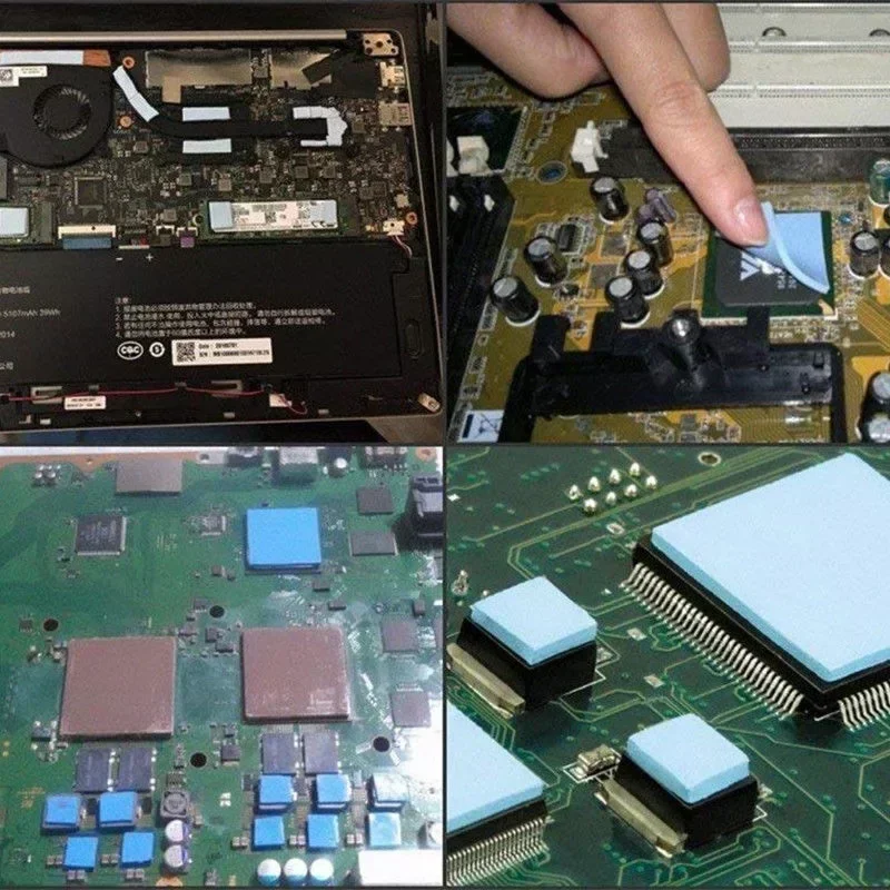 Condutiva Silicone Almofada Térmica, Dissipador de Refrigeração, Alta Qualidade, Grosso GPU CPU, 100x100x1.5mm