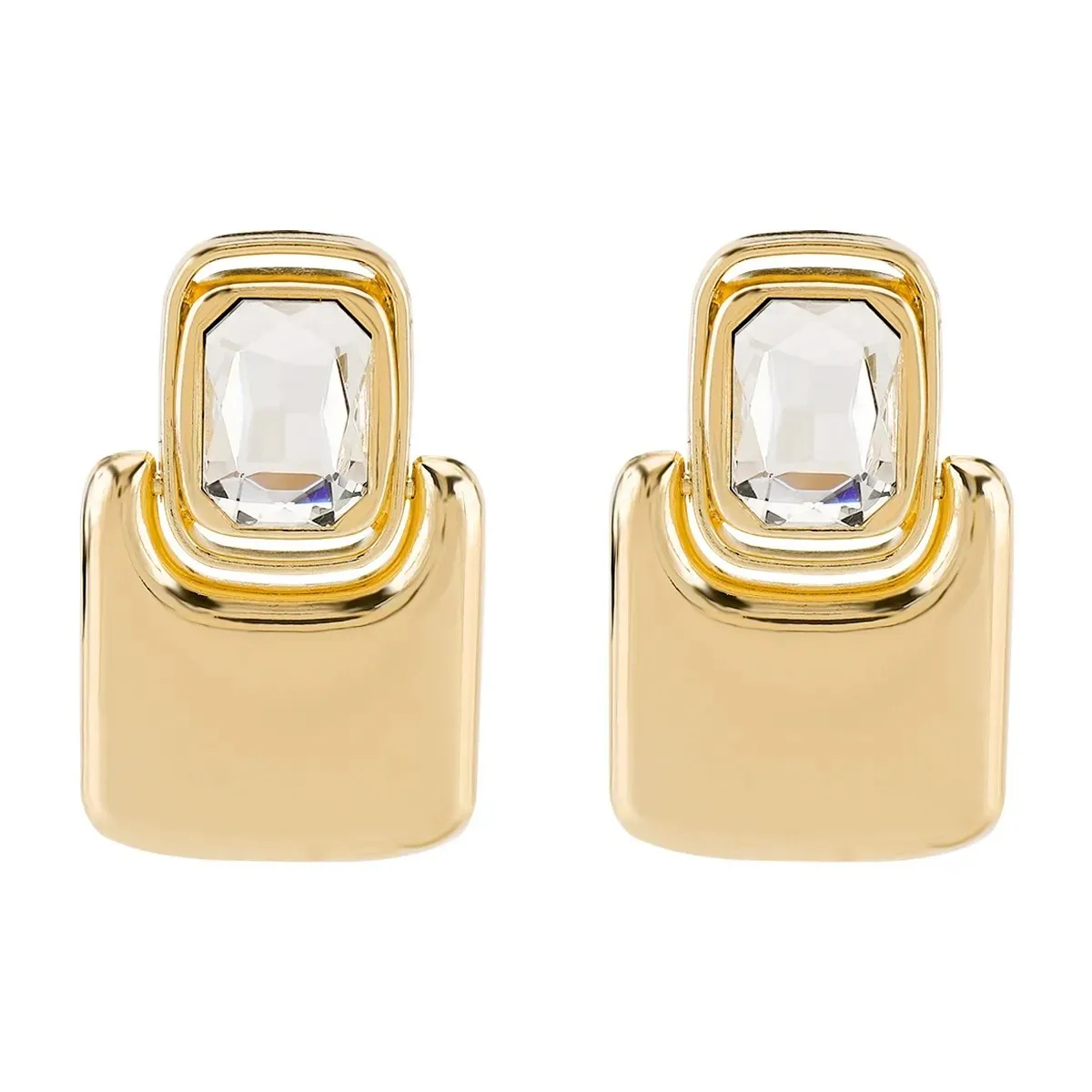 Vintage Metall übertriebene quadratische Ohrringe für Damen Accessoires Statement Heavy Industry große Kristallohrringe Trendschmuck 5 – Detail 5