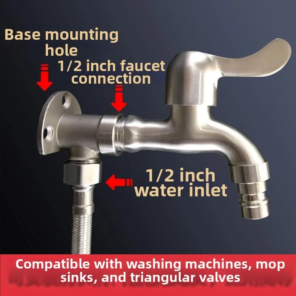 40/38mm Faucet Base 304 Stainless Steel For Washing Machines Faucets Wall Mount Faucet Bracket 4 Inch Convertible Base For Tap
