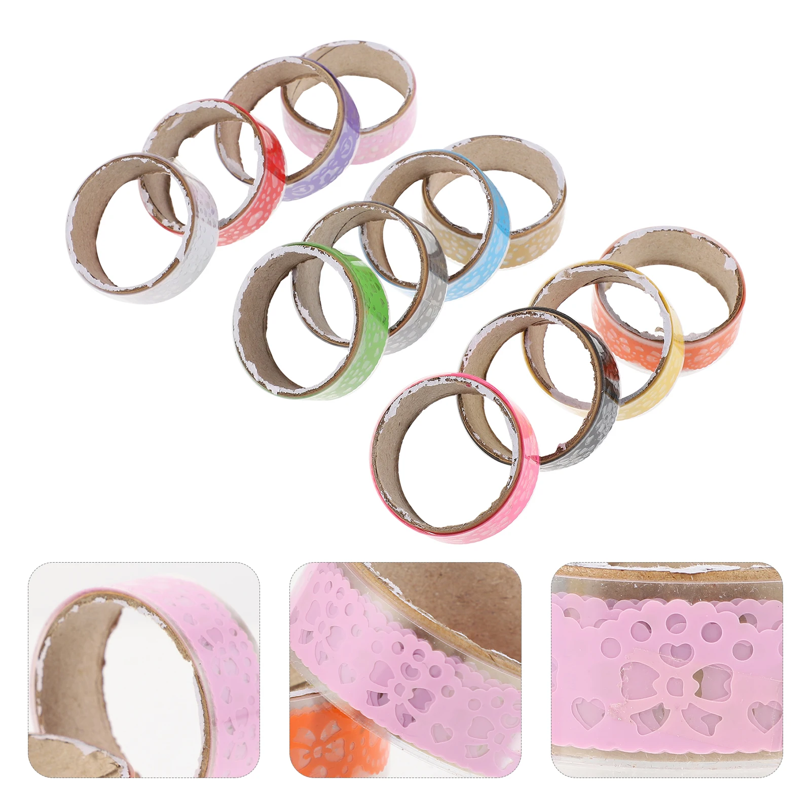 

12 Pcs Decorative Accessories Scrapbooking Tapes Photo Album Crafts Hollow-out Lace Plastic Decoration Child