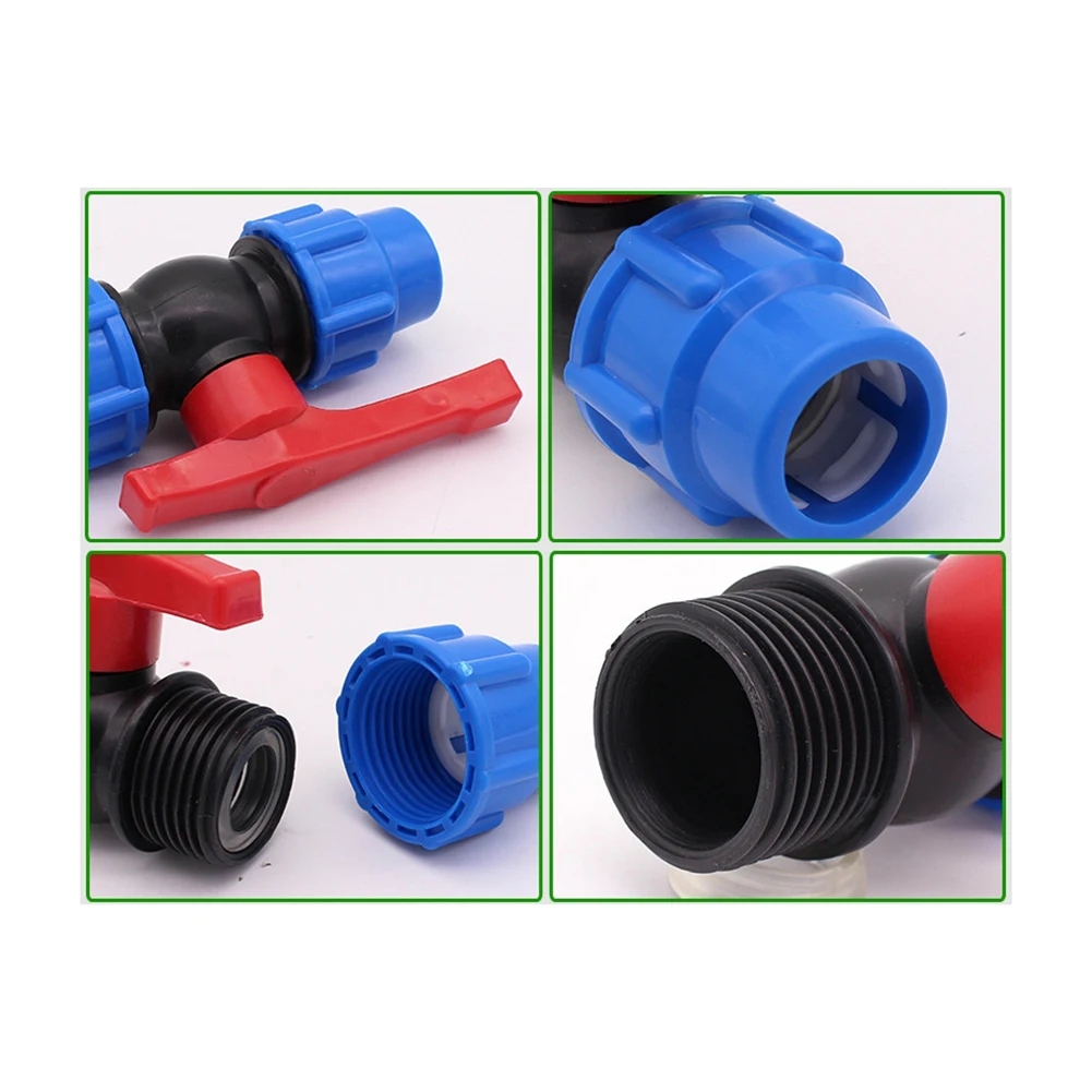20/25/32/40/50mm PE Pipe Faucet Quick Ball Valve Irrigation Water Pipe Fittings With External Thread Stop Valve Ball Valve