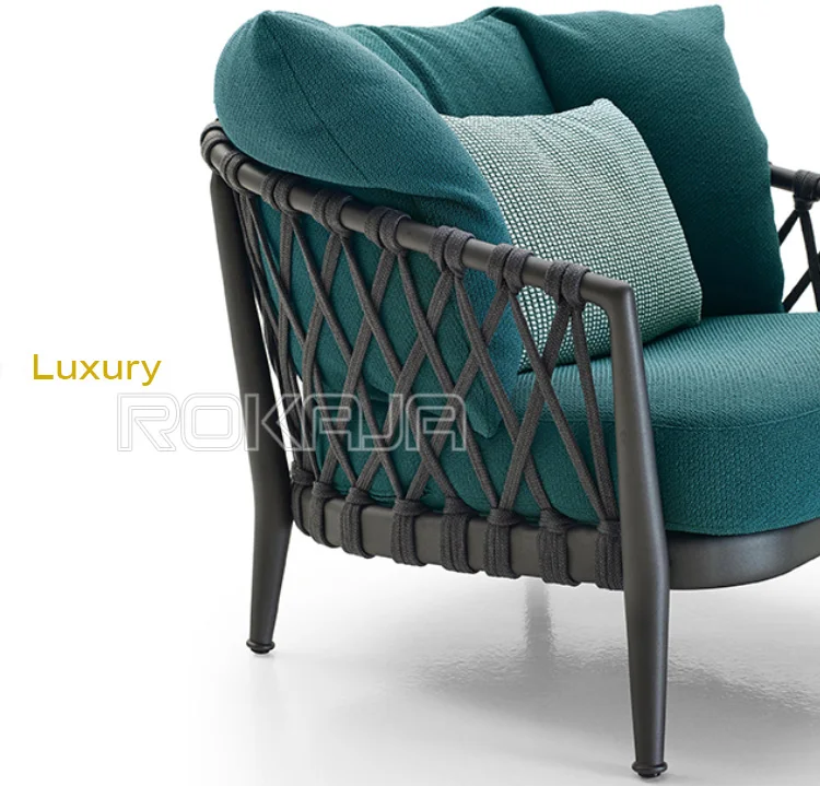 Luxury Outdoor Sofa Chair Open-air Garden Living Room Modular Sofas Corner Outdoor Furniture With Cushions