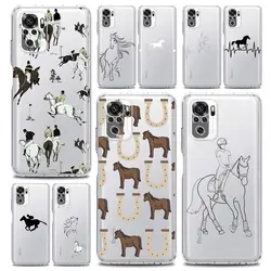 Animal Art Horse Phone Case For Xiaomi Redmi Note 13 12 5G 9S 9 8 10 11 Pro 4G 9T 13C 12C 10C 9C 9A 7 Clear Soft Silicone Cover