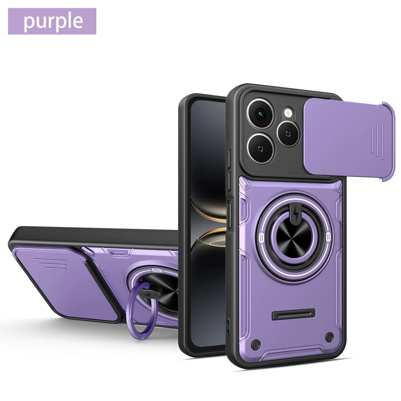 Stoßfeste Schutzhülle für Tecno Spark Go 20 20C 40 40C Pro Plus GO 1 3 POP 8 9 Kameraschutz Magnetring-Ständer-Cover – Detail 15