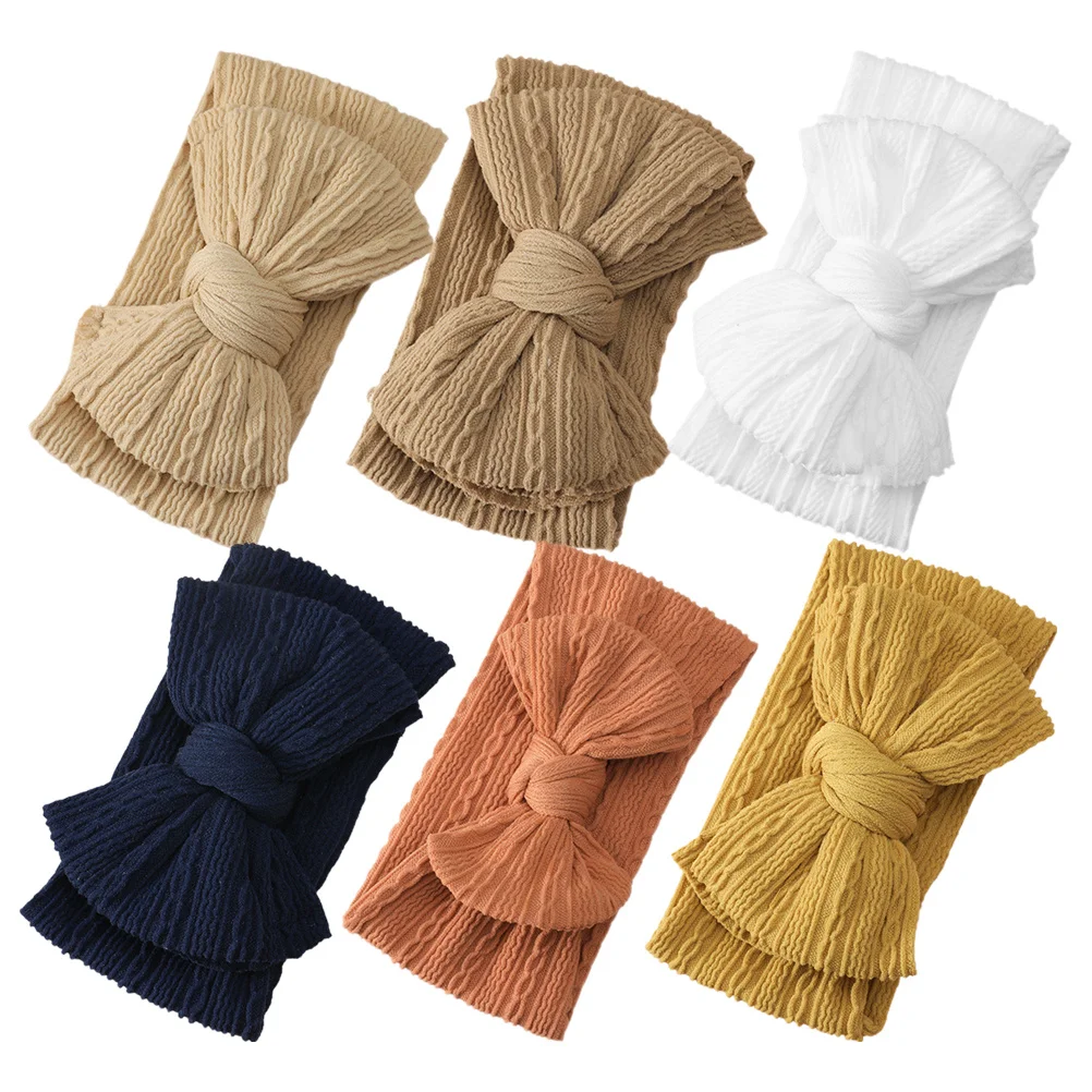 

6Pcs Infant Headbands Stretchy Nylon Bows for Baby Girls Newborn Toddler Comfortable Baby Bow Newborn Headbands for Girls