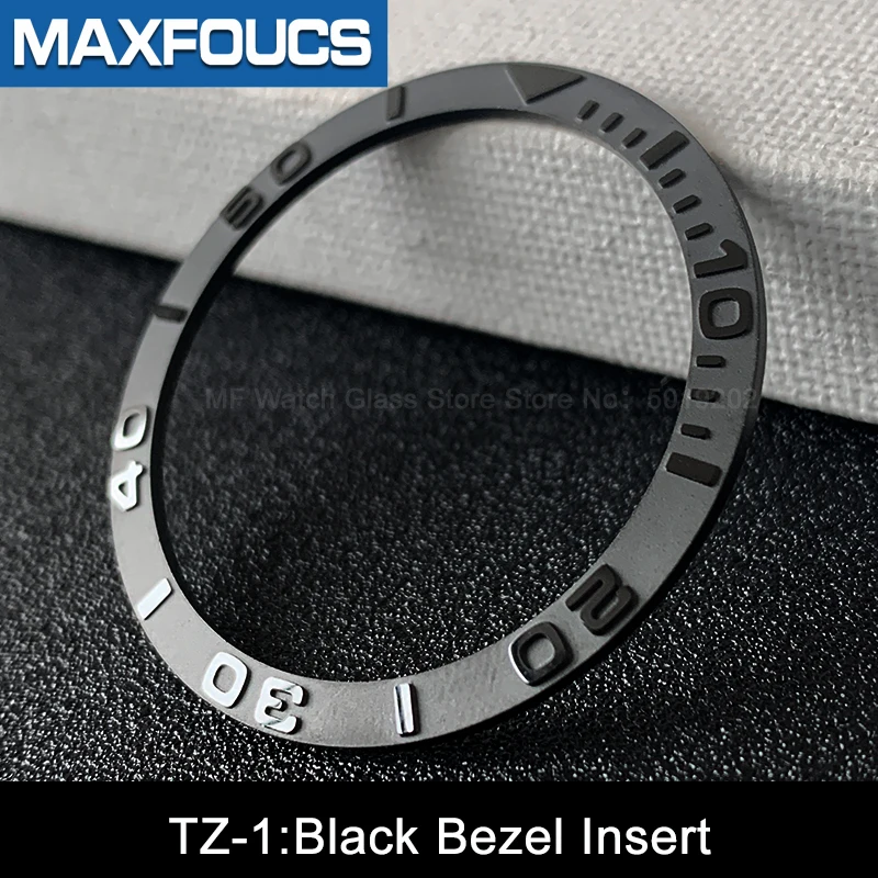 Flat ceramic bezel insert 38*31.5mm Convex word For SKX007 SKX009 SKX011 MOD watch parts