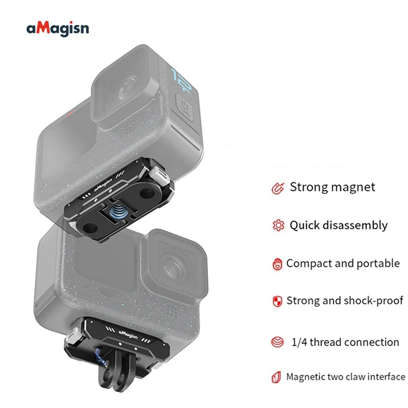 

Amagisn Magnetic Quick Release Bracket Is Suitable For GOPRO12/11/10/9/8 Action Camera Quick Release Adapter Accessories Parts