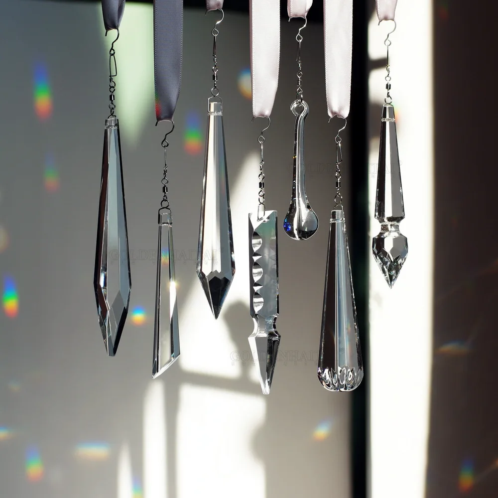 1 قطعة 100 مللي متر صاروخ رئيس بريزم معلقة حبة قطرة جليد كريستال زجاج قلادة مصباح نجف الإضاءة جزء الحرفية توريد ديكور المنزل