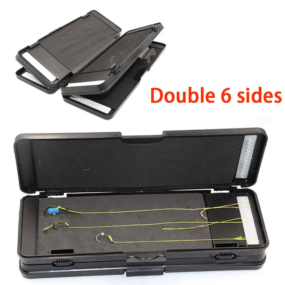 

Double Layer Carp Fishing Hook Rig Box for 72 Hair Rigs Fish Tackle Accessories Storage Case Rig Board Box Six Sides Available