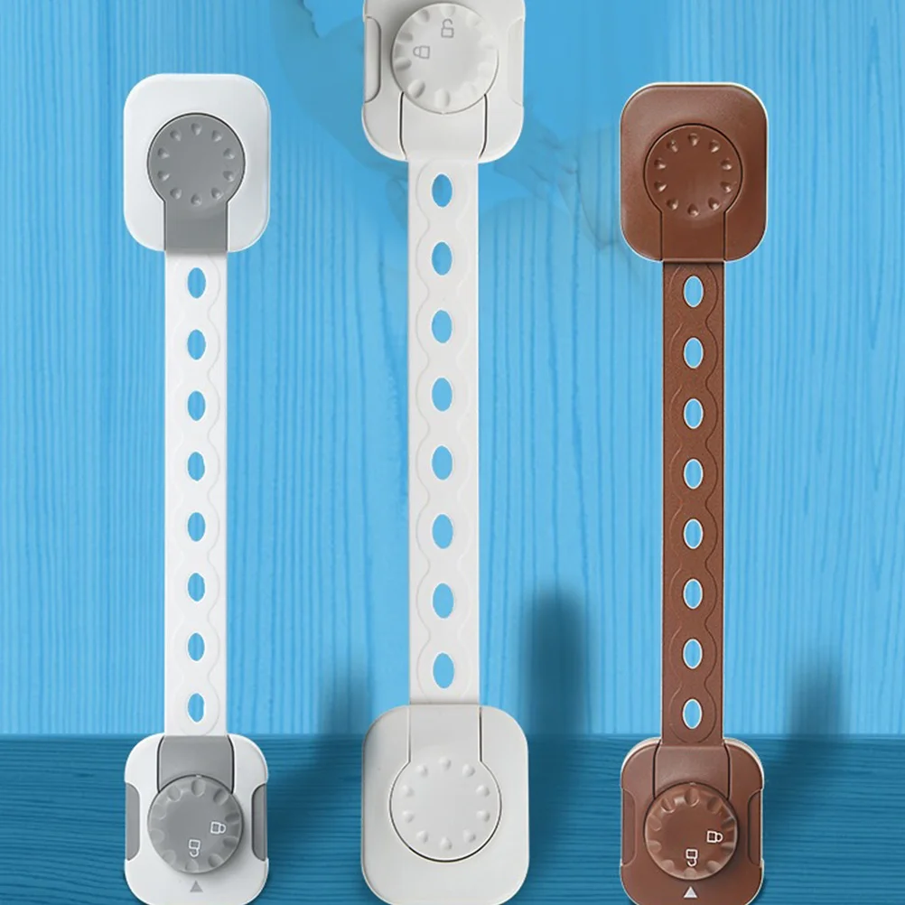 6 قطع أقفال أمان للأطفال قابلة للتعديل، أقفال حزام مقاومة للأطفال متعددة الأغراض لخزانة الخزانة ودرج الثلاجة ومضادة للأصابع