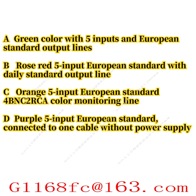 Eu 5-input Blind Plug Function RGBS Switcher with Multiple Output Lines for Multiple Units in Series Connection