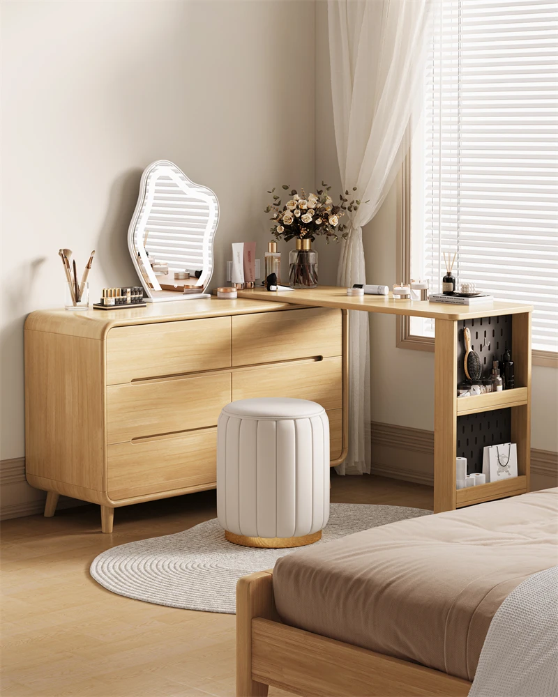 Wide chest of drawers unit solid wood oak drawer wood