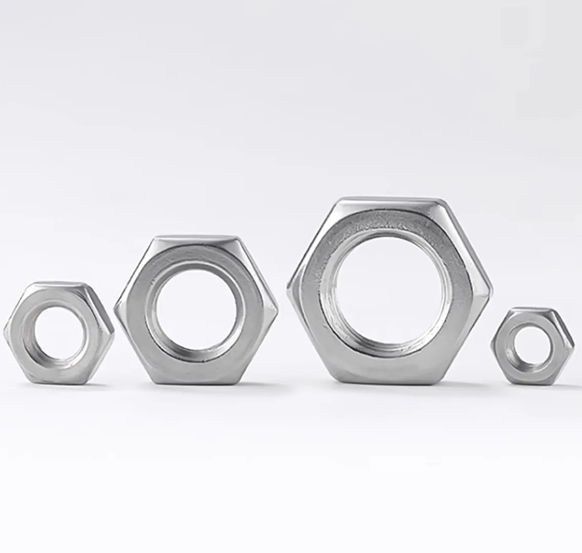 Tuerca hexagonal de paso fino de acero inoxidable 304, tuercas de bloqueo hexagonales de rosca fina, M6-M30, accesorios de Hardware