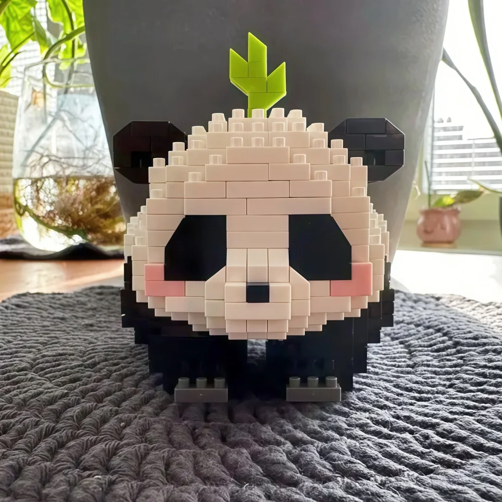 Panda Building Blocks Christmas Birthday Gift for Children Mini 3D Micro Animal Model Kit, Educational Creative Construction Toy
