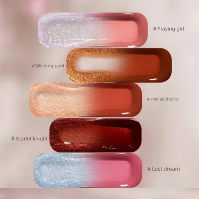 해거드 더블헤드 립글로스 매트 미러 표면은 페어 립스와 레드 립글로스를 보여줍니다