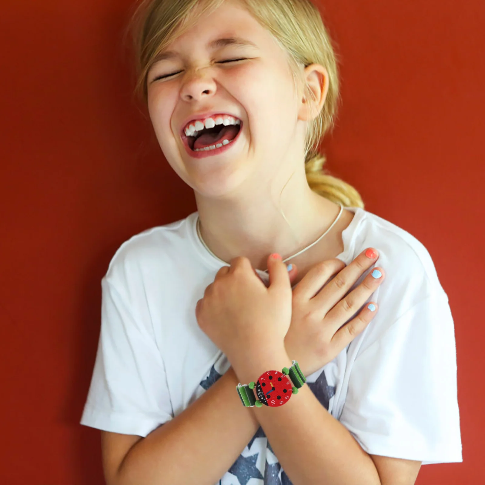 

5 шт. красочные браслеты с героями мультфильмов, деревянные часы с имитацией времени обучения, обучающий подарок (разные цвета)