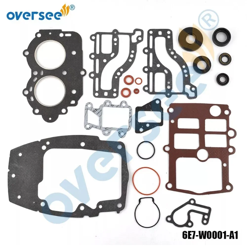 OVERSEE Gasket Kit  For 15HP 2 stroke for Yamaha Parsun Hidea 6E7-W0001-A1 2 Stroke Outboard Engine