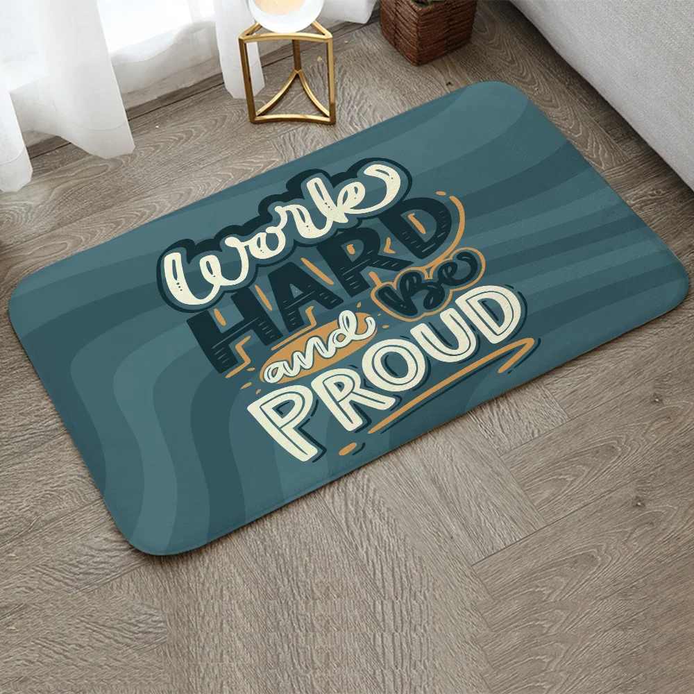 Lettering Quote Floor Mat Outdoor Doormat Entrance Door House Modern Home Decoration Accessories Bedrooom Carpet for Kitchen Rug