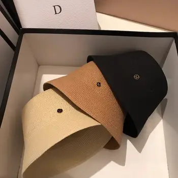 日本設計師M型草編帽夏季休閒旅遊防曬修臉遮陽帽女士奢華簡約漁夫帽巴拿馬 8 最佳銷售 日本遮陽帽 - №4