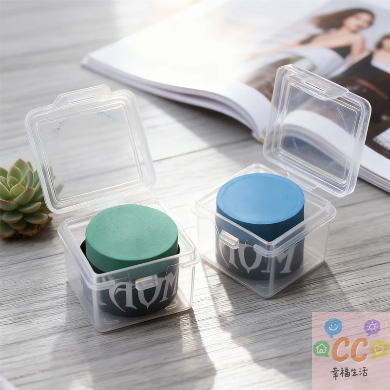 NUOVO 1 pezzo di gesso da biliardo professionale 1 pezzo, polvere ad alto impugnatura con custodia, gesso antiscivolo con punta per stecca per snooker e allenamento in piscina