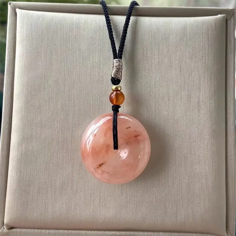 

Natural Gold Silk Jade Peach Blossom Brew Safety Buckle Double-sided Wear