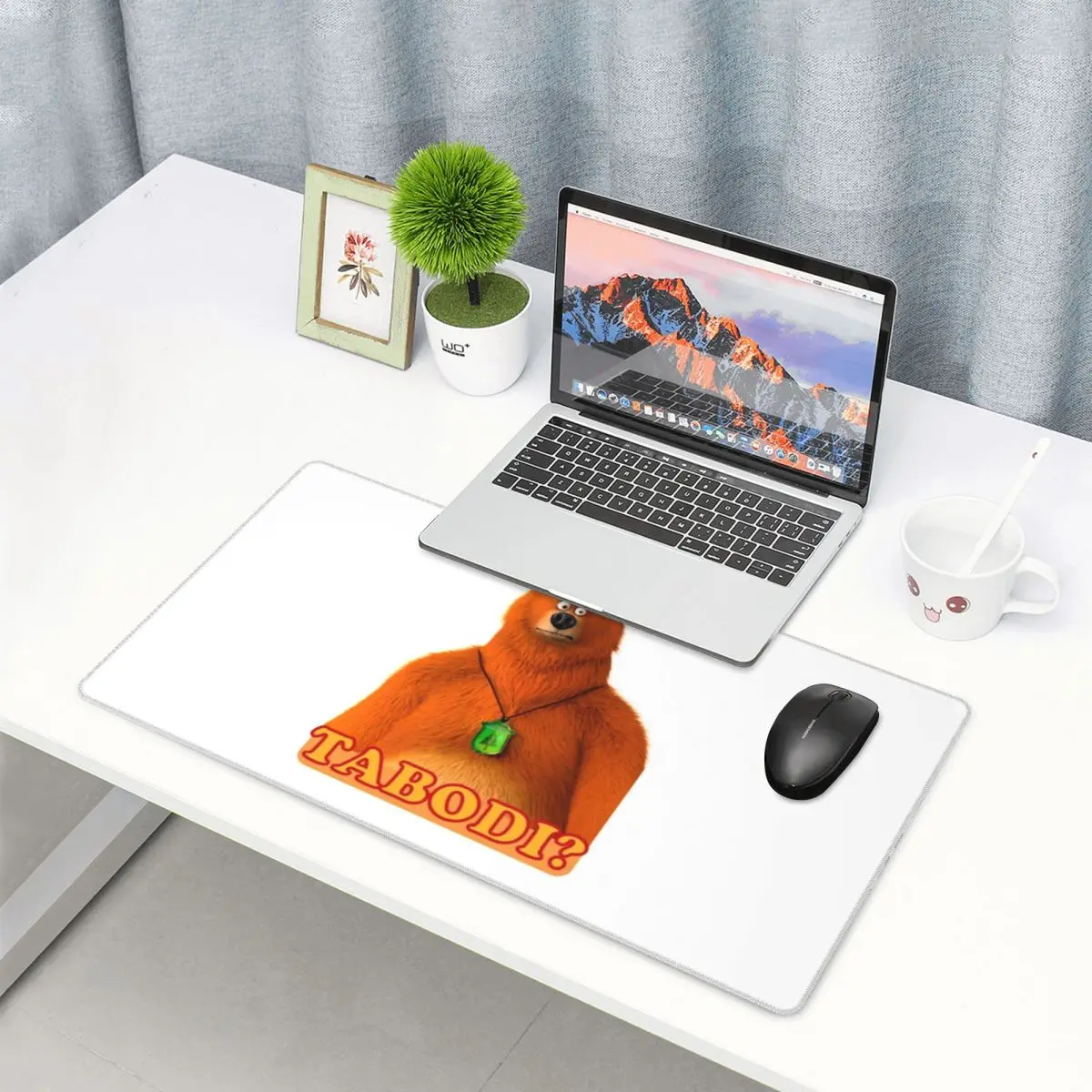 

Large Mouse Pad Grizzy And The Lemmings Funny Happy Anxious Asking Bear Cartoon Gamer PC Laptop Mats Keyboard Desk Mat