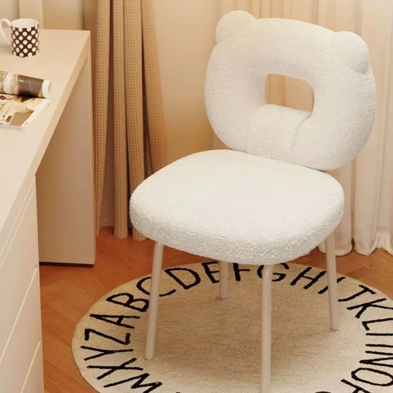 #¥Nordic Makeup Chair Bedroom Dressing Table ChairHome Backrest Office Chair Makeup Stool Simple