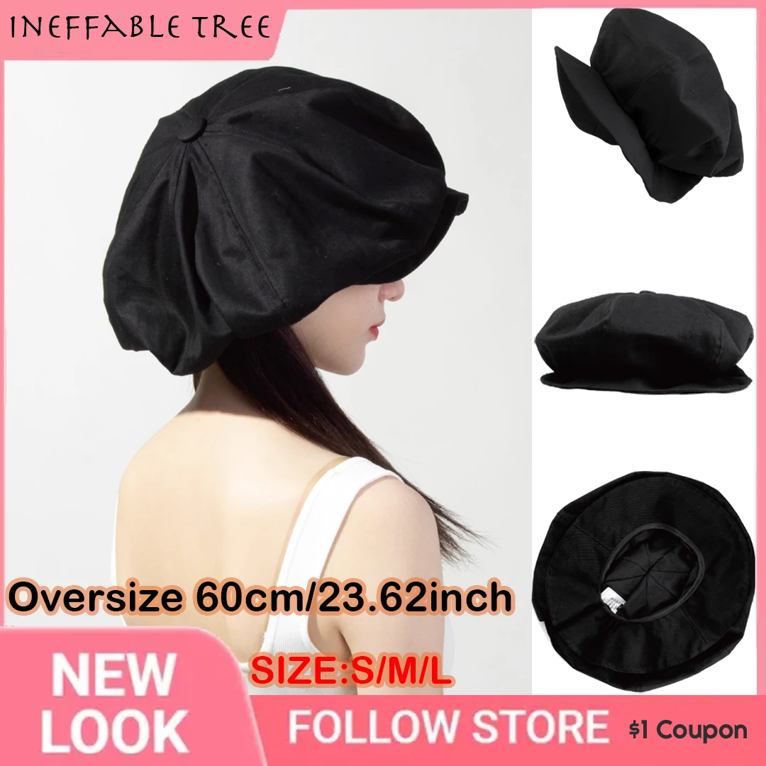 

Oversize 60CM Cloud Octagon Beret Hat for Women Flattering Small Face Design, Jellyfish Newsboy Cap, S/M/L Head Gorras Hombre