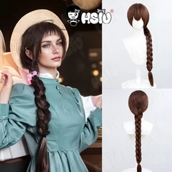 Sophie Hatter Cosplay Wig Fiber synthetic wig 「HSIU 」Dark Brown Braids Long Wig +Wig cap Anime Howls Moving Castle cosplay Wig