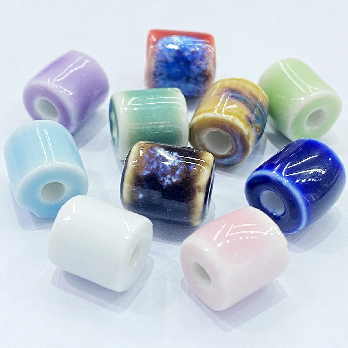 10*5MM Tube Shape Long Cylinder Ceramic Porcelain Spacer Beads For Jewelry Making DIY Column Accessory