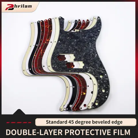 PHRILAM Bass Pickguard Bass 4 Strings Guitar Scratch Plate 13 Holes for PB Bass Without Truss Rod Hole Style