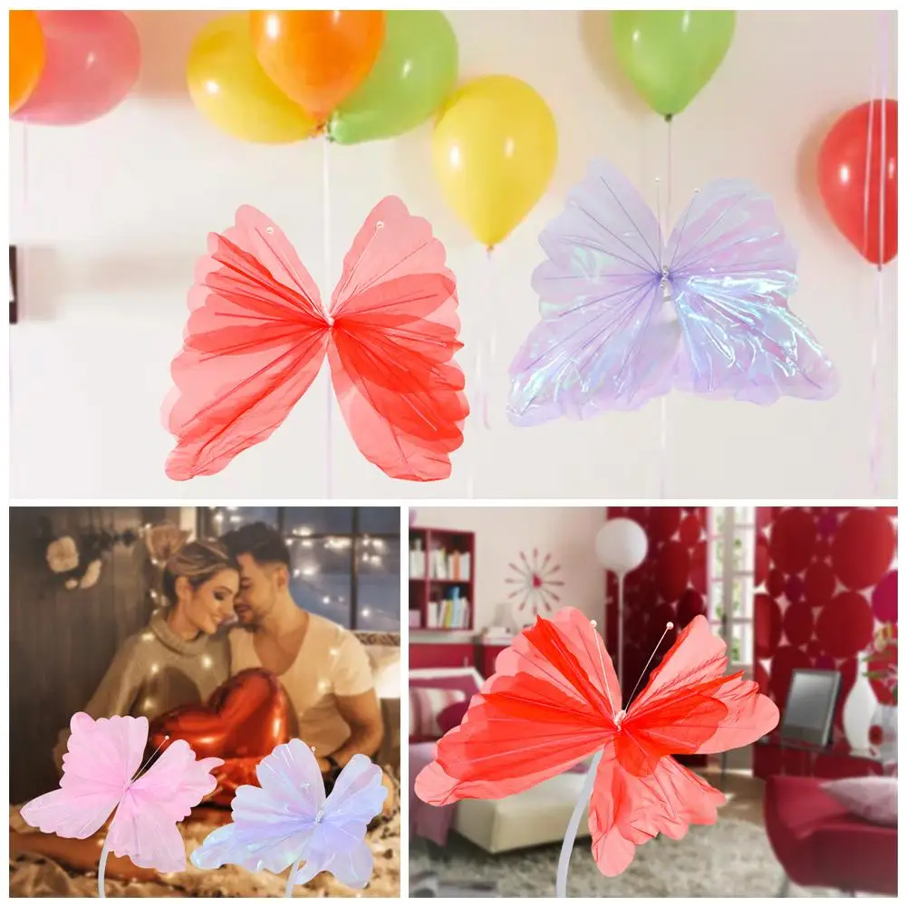 

NEW Silk Artificial Butterfly Flowers Colorful 30cm Large Butterfly Giant Background Fake Flowers Flower Head Garden