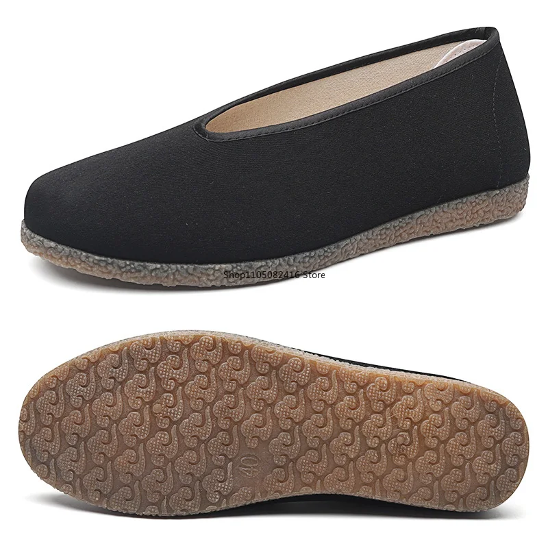 

Chinese Traditional Martial Arts Shoes Men Kung Fu Wing Chun Tai-Chi Wushu Black Cloth Sneaker