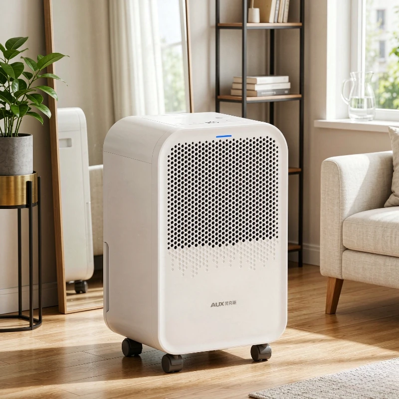 12L Per Day Compact Dehumidifier, Quiet Moisture Extractor with Laundry Drying Support for Bedroom Home Humidity Control
