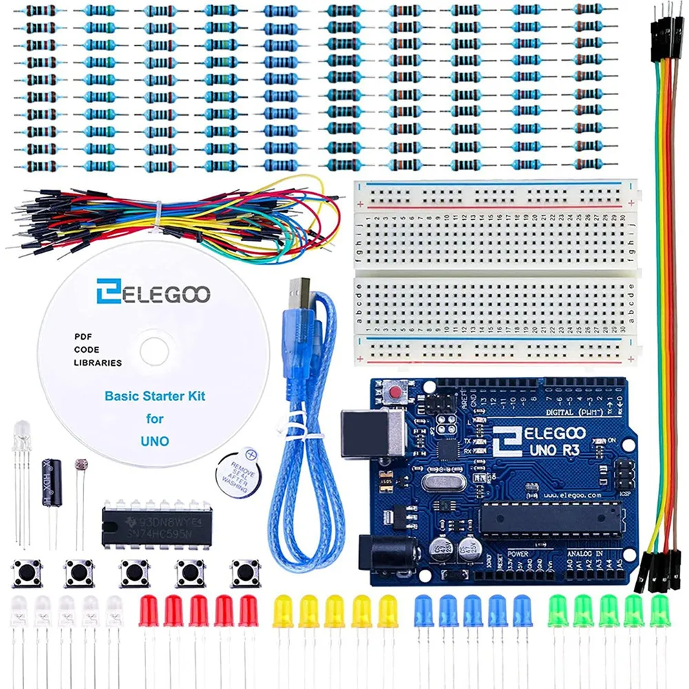 ELEGOO UNO Project Basic Starter Kit with Tutorial and UNO R3 Compatible with Arduino IDE DIY Electronic Kit