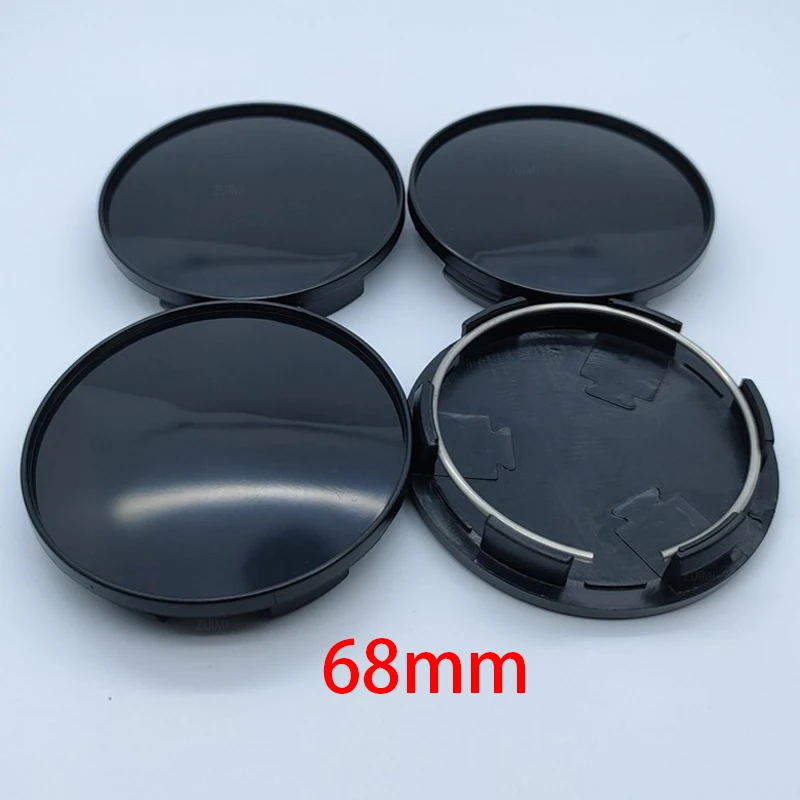 4Pcs 68mm Universal Car Wheel Center Hub Caps Cover Kit Auto Accessories Durable Black Plastic Car Styling Parts Car Accessories