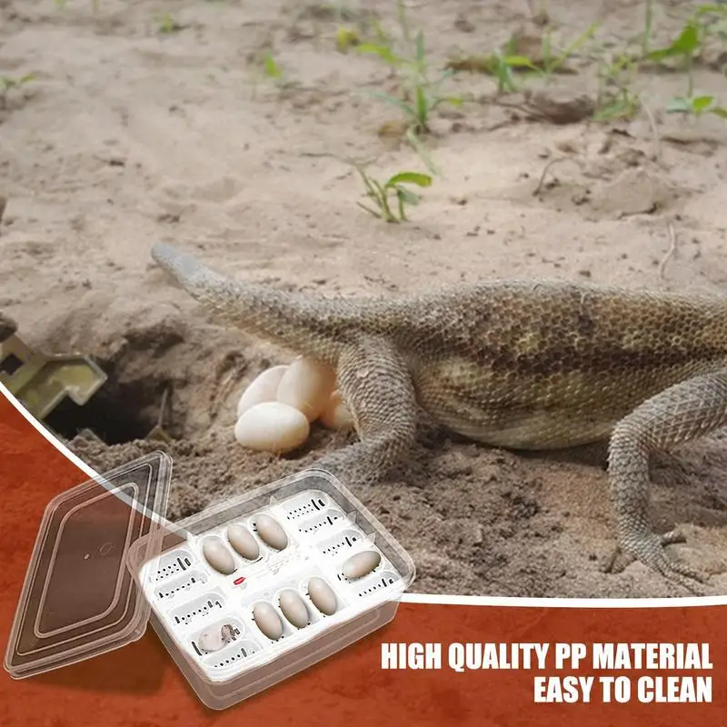 

Reptile Egg Incubator Box DIY 16 Grids Transparent Hatch Box Snake Lizard Hatching Box Egg Tray Crawler Gecko Reptile Accessory