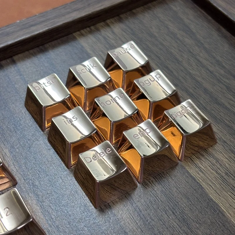 

Pure Copper Keycaps Customized Metal Carving F Zone Letters Cherry Profile Keyboard Cap for Mechanical Keyboard Accessories Gift