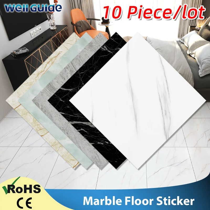 

Thick Self Adhesive Tiles Floor Stickers Marble Bathroom Ground Wallpapers PVC Bedroom Furniture Wall Sticker Room Decor Modern